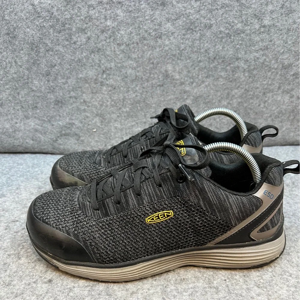 KEEN Mens Black ESD Work Utility Shoes Steel Toe Composite Toe Size 10 D